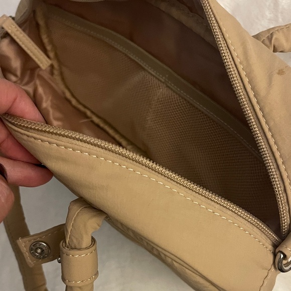 WestBronco-  Tan Nylon Quilted Handbag with Bow charm - Picture 10 of 14